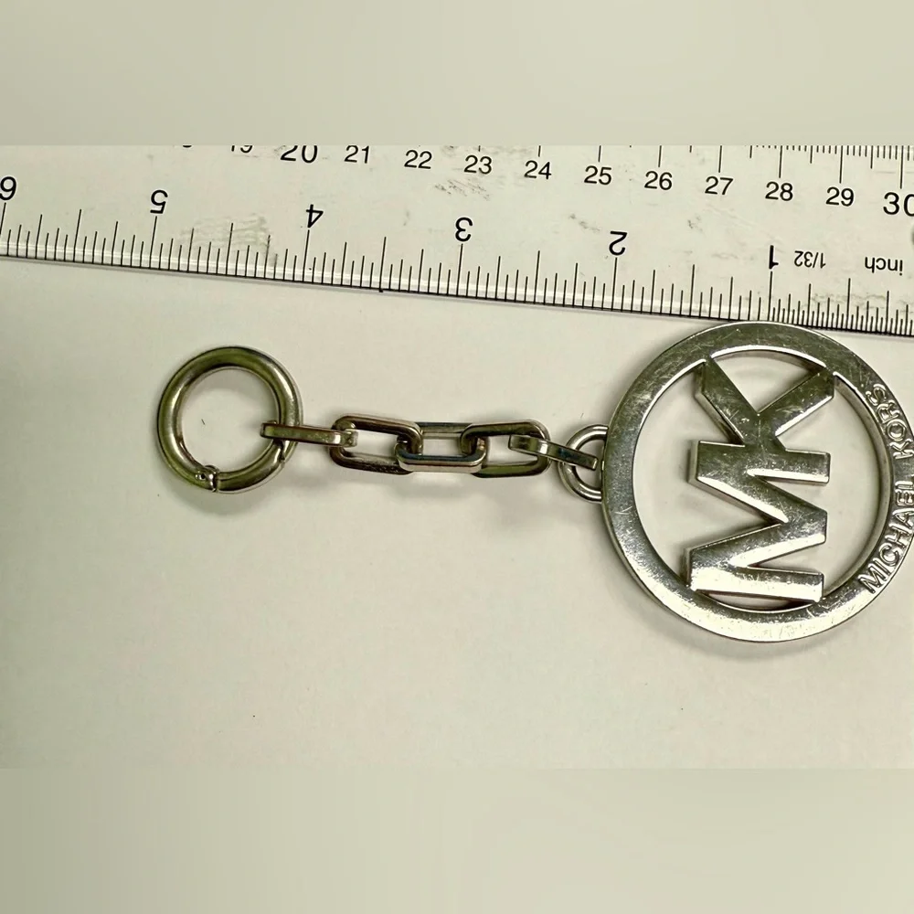Michael Kors Silver Tone Keychain Hang Tag